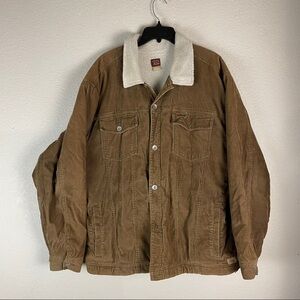 Quiksilver Corduroy Jacket Sherpa Lined Size XL